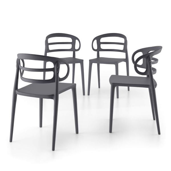Carlotta stoelen, set van 4, Grijs