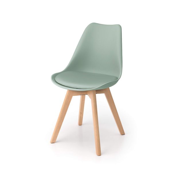 Cadeiras estilo nórdico Greta, Conjunto de 4, Verde sálvia imagem de pormenor 2