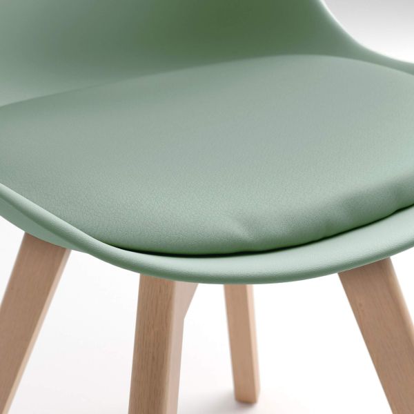 Cadeiras estilo nórdico Greta, Conjunto de 4, Verde sálvia imagem de pormenor 1