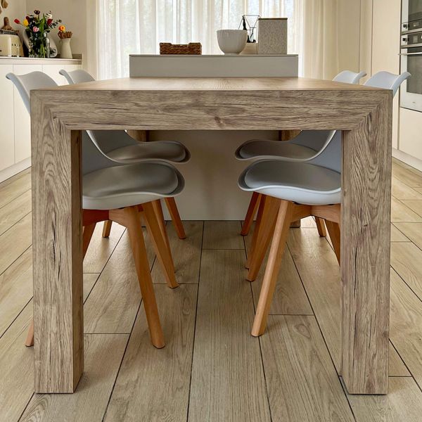 Mobili Fiver, Moderne Uitschuifbare Tafel, Iacopo, 140(220) x90 cm, Licht Iepen, Made In Italy