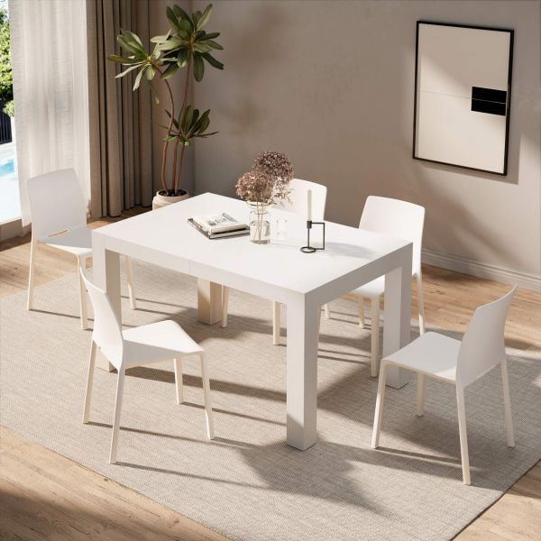 Tavolo Allungabile Moderno, Iacopo, 140(220)x90 cm, Bianco Frassino - Main Image