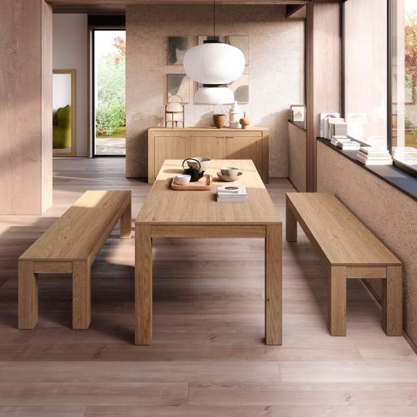 Tavolo allungabile Rachele 160(225)x90 cm Panche allungabili