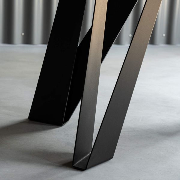 Romina Uitschuifbare Tafel 160(240)x90 cm, Naturel Eiken met Zwarte Poten detailafbeelding 10