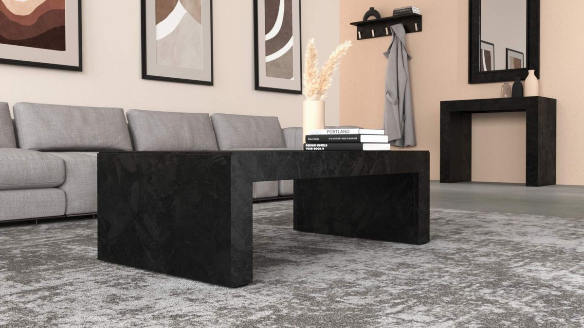 Angelica Couchtisch, Schwarzer Beton Umgebungsbild 1