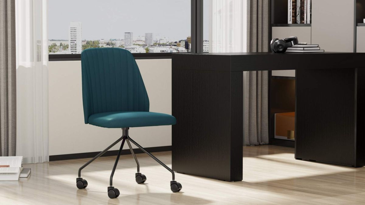Bürostuhl mit Rollen, Romina in Hellgrau Umgebungsbild 1