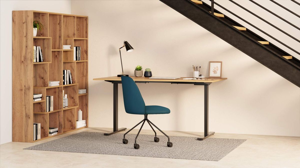 Bureau Clara 160x80 rustiek eiken met zwarte Poten set afbeelding 2