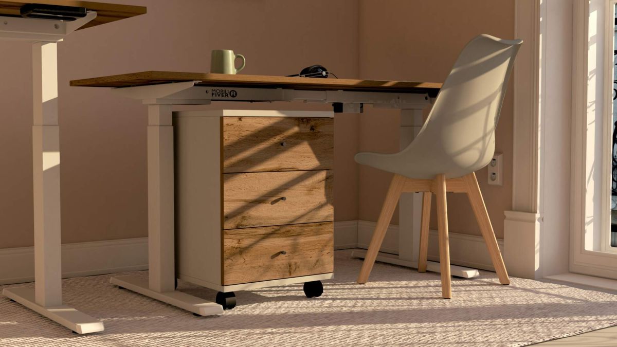 Cassettiera Con Ruote In Legno Derivato – 3 Cassetti, Design Moderno, Facile Montaggio - copertina