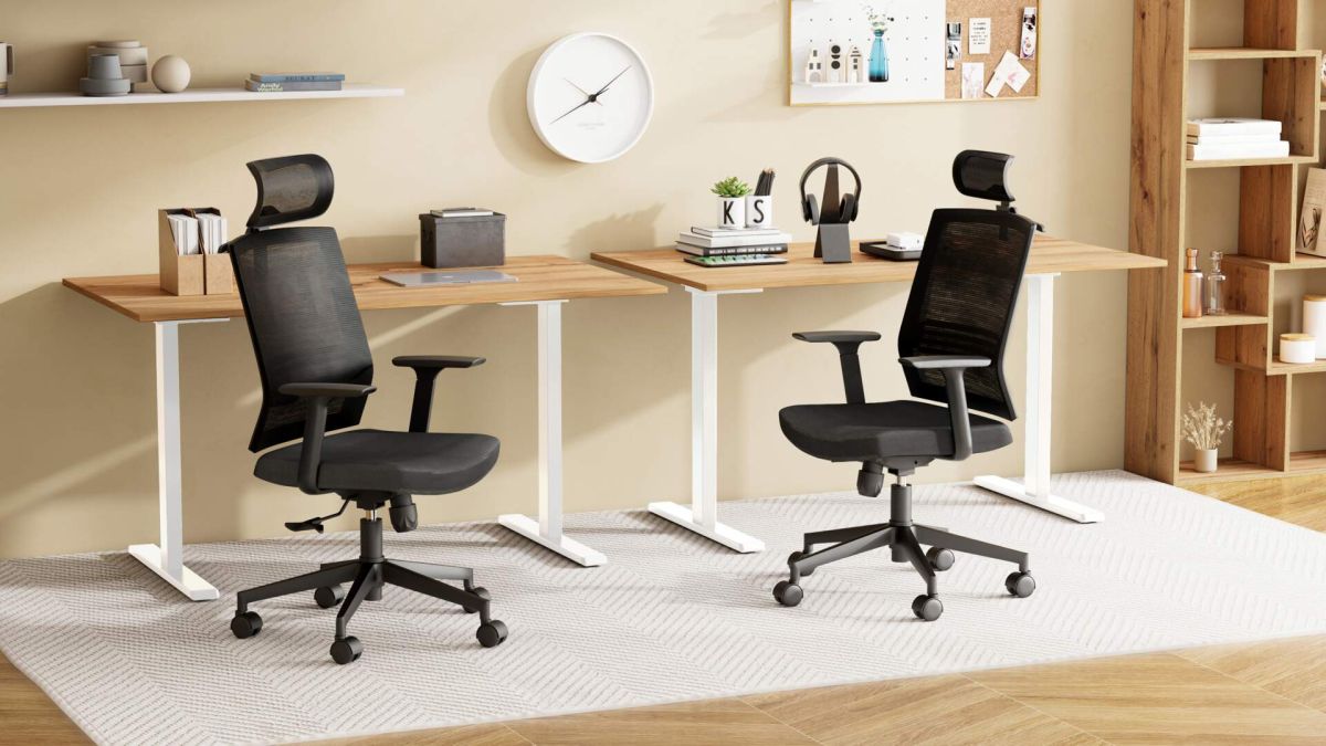 Bureau Clara 160x60 rustiek eiken met witte Poten set afbeelding 1