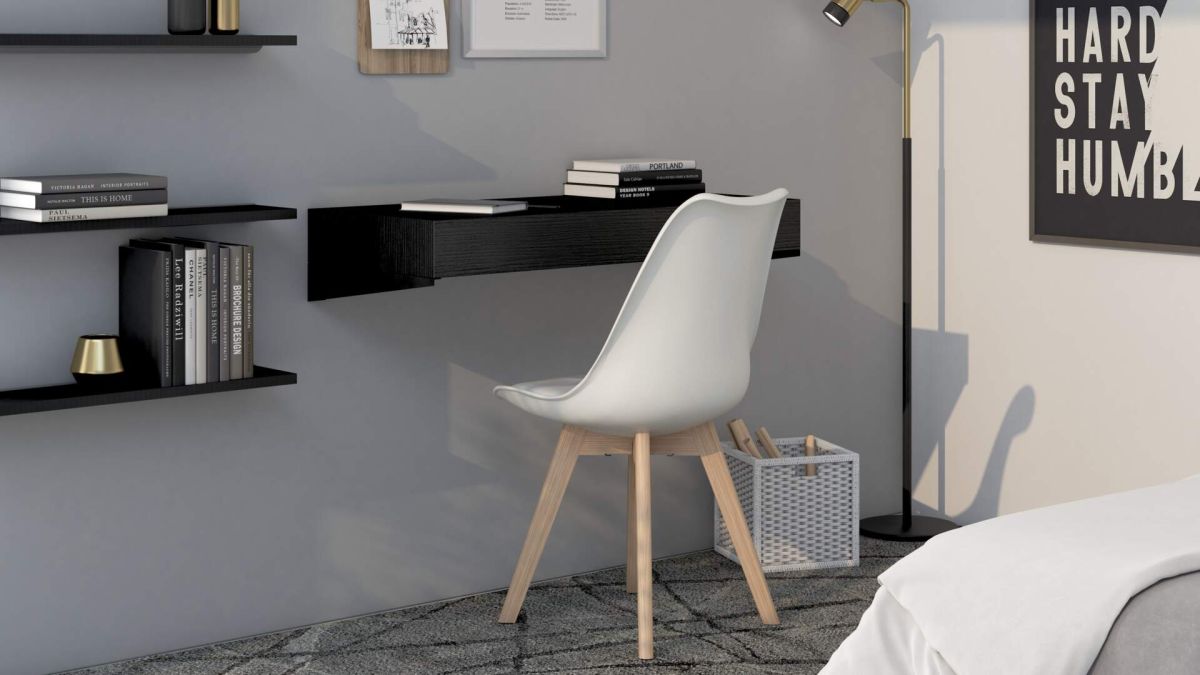 Wandbureau Evolution 90x40, Essen Zwart set afbeelding 1