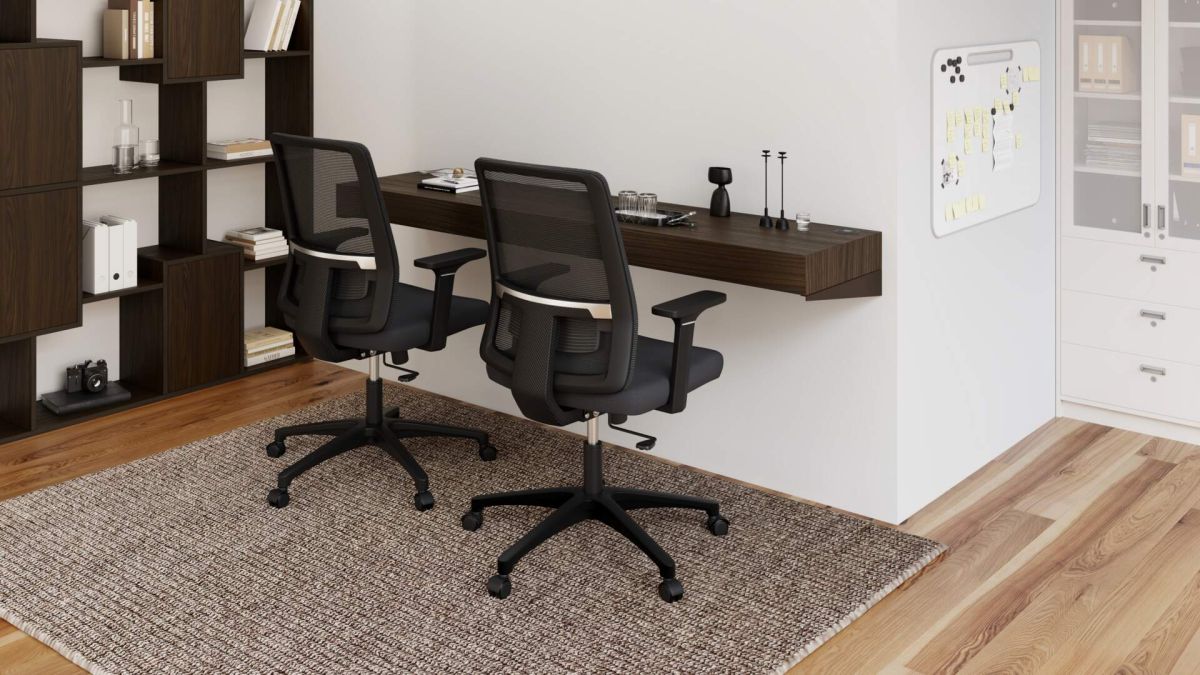Wandbureau Evolution 180x40, Amerikaanse Walnoot met Draadloze Oplader set afbeelding 1