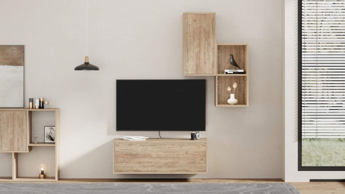 Parede de Tv Iacopo 2, carvalho, 150x42x177 cm imagem do conjunto 1