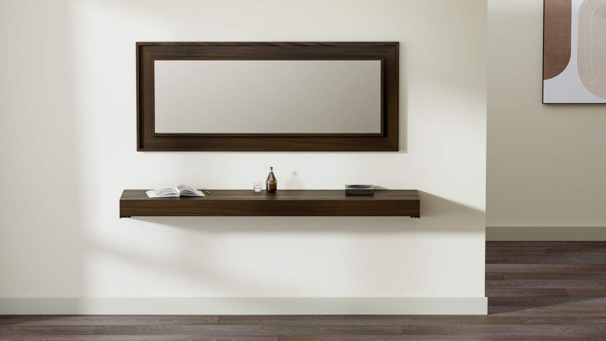Mesa de consola de parede Evolution 180x40, nogueira escuro imagem do conjunto 1