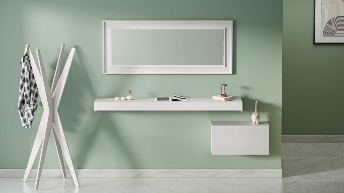 Wandkonsole Evolution 180x40, Esche Weiß Umgebungsbild 1