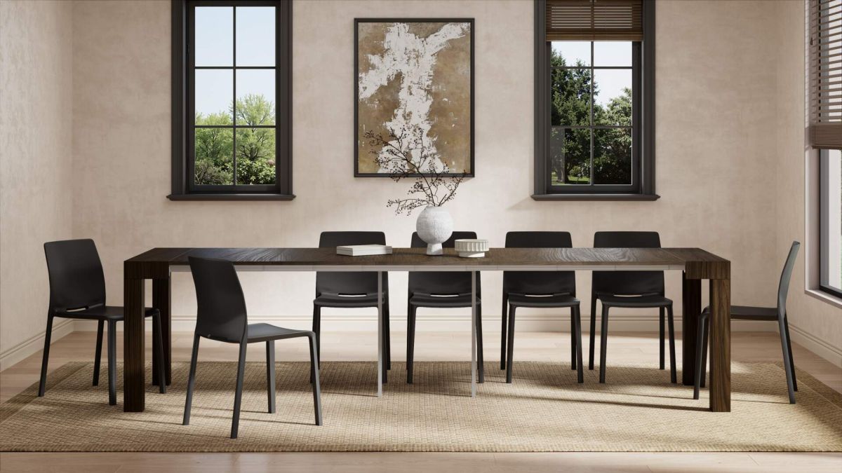 vamir ラック | Morena Console Masă Consolă Extensibilă First, 45(305)x90 cm, Nuc Închis