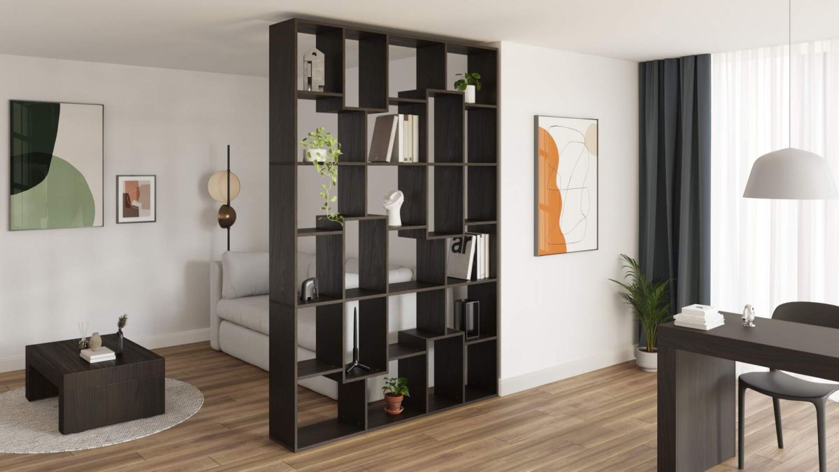 Wandboekenkast M Iacopo (160,8 x 236,4 cm) amerikaanse walnoot set afbeelding 1