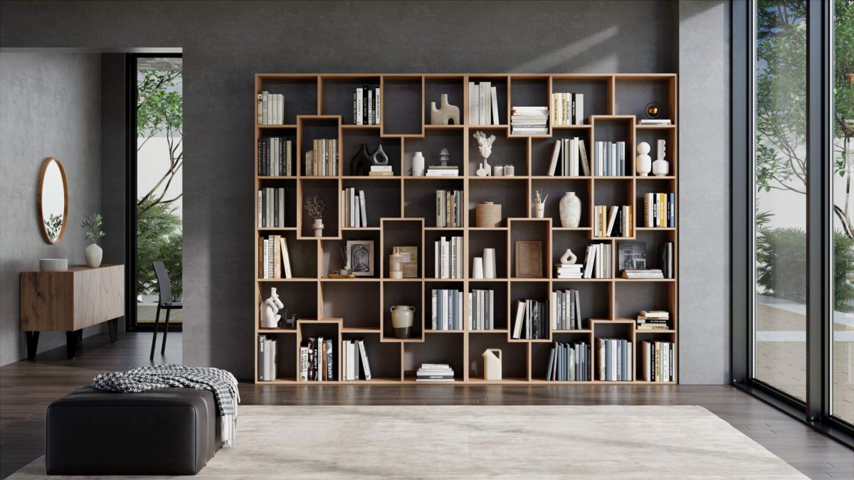 Iacopo XL Bücherregal (236,4 x 321,6 cm), rustikale Eiche Umgebungsbild 5
