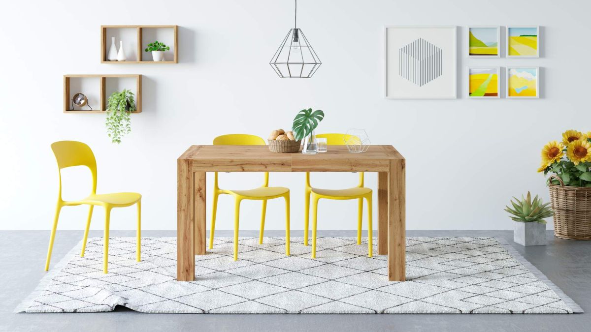 Amanda stoelen, set van 4, Geel set afbeelding 1