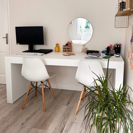 Table de bureau Evolution 180x60, Frêne Blanc avec 2 pieds et Chargeur Sans Fil image de l'ensemble 33