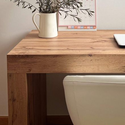 Table de bureau Evolution 180x60, Bois Rustique avec Deux Pieds image de l'ensemble 1
