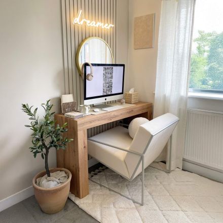 Table de bureau Evolution 120x40, Bois Rustique avec 2 pieds image de l'ensemble 11
