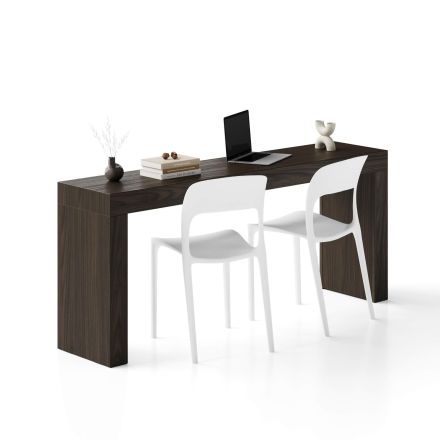 Table de Bureau Evolution 180x40, Noyer Américain avec Deux Pieds image principale