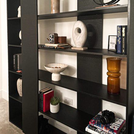 Rachele modernes Bücherregal, Esche, Schwarz Umgebungsbild 56