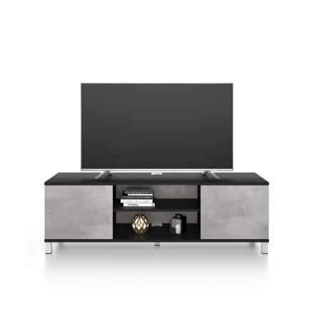 Rachele TV-Schrank, Esche, Schwarz und grauer Beton Hauptbild