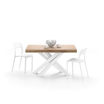 Tavolo Rotondo Allungabile Stile Industriale - Gambe Metallo, Nero, Da 100 A 180 Cm - Salvaspazio - Foto 9