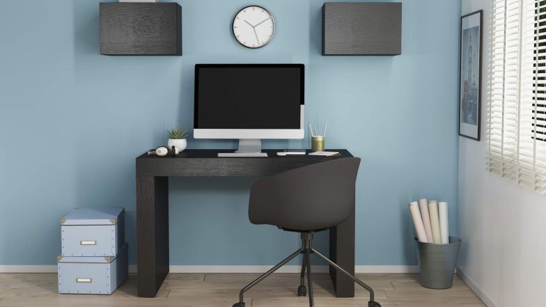Table de bureau Evolution 120x60, Bois Rustique avec Deux Pieds image de l'ensemble 4