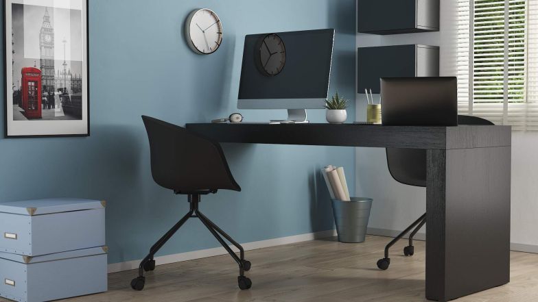 Table de bureau Evolution 180x60, Bois Rustique avec Un Pied image de l'ensemble 15