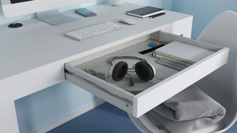 Table de bureau multifonctionnelle, First, Frêne Blanc image de l'ensemble 41