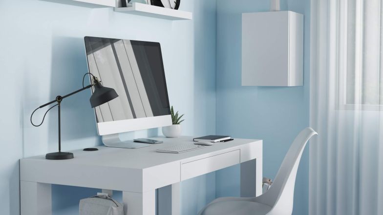 Table de bureau multifonctionnelle, First, Frêne Blanc image de l'ensemble 36