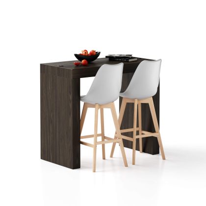Hoge Tafel Evolution 120x60 amerikaanse walnoot twee poten Draadloze Lader