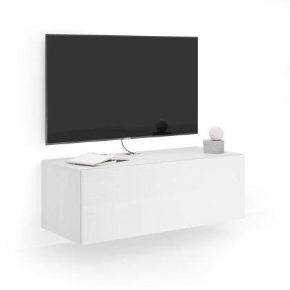 tv wandmeubel easy met neergaande klepdeur wit essen