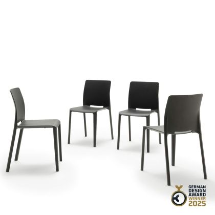 Scaune Emma, Set de 4, Negru