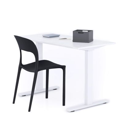 Secretária Clara 120x60 Cimento Branco com Pernas Brancas