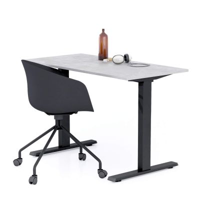 Schreibtisch Clara 120x60 Beton Grau mit Fixen Schwarzen Beinen