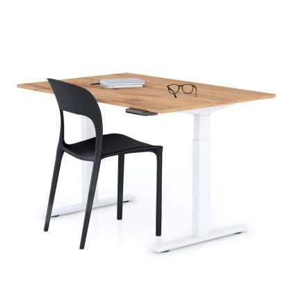 Verstelbaar Bureau Clara 120x80 Rustiek Eiken met Witte Poten