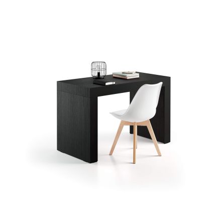 Evolution Schreibtisch 120 x 60, Esche, Schwarz, mit zwei Beinen