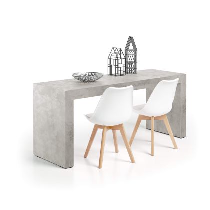 Evolution Schreibtisch 180 x 60, grauer Beton, mit zwei Beinen