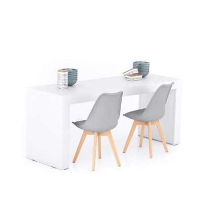 Eettafel  Evolution 180x60, Wit Essen met Twee Poten