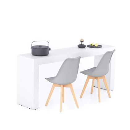 Mesa de jantar Evolution 180x40, Freixo Branco com Duas Pernas