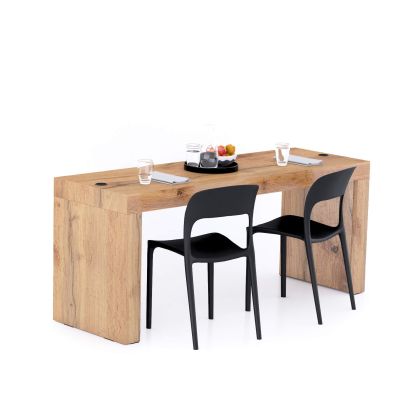Mesa de jantar Evolution 180x60, Carvalho Rustico com Duas Pernas e Carregador Wireless
