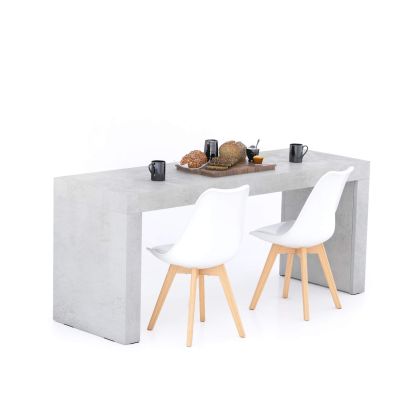 Masă de dining Evolution 180x60, Gri Ciment cu Două Picioare