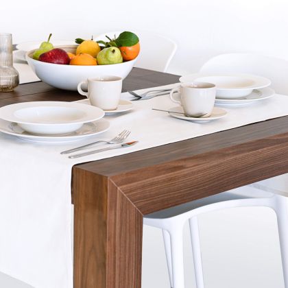 Baumwoll-Tischläufer Gioele 45x180, Weiss