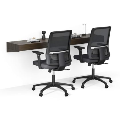 Secretária de parede Evolution 180x40, Nogueira Escuro com Carregador Wireless