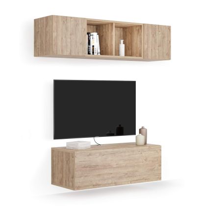 Perete Living Easy 2, Stejar, 142x44x160 cm