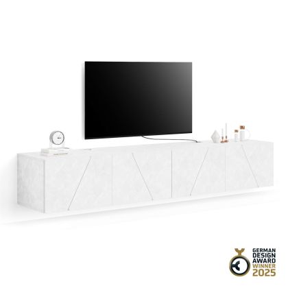 Perete Living Emma 1, Alb Ciment, 208x44x36 cm