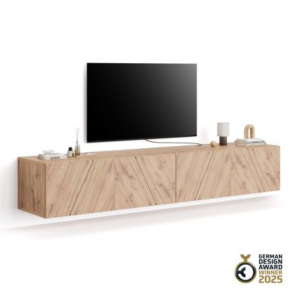 Perete Living Emma 1, Stejar Rustic, 208x44x36 cm