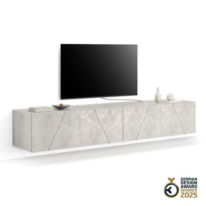Perete Living Emma 1, Gri Ciment, 208x44x36 cm
